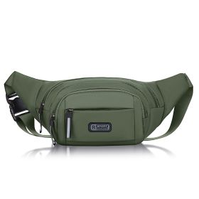 Men's Multifunctional Waist Bag Wear-resistant Waterproof Crossbody Bags (Color: Green)