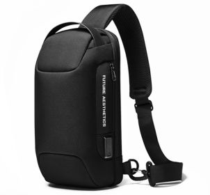 Men's Business Messenger Waterproof Shoulder Bag (Color: Black)