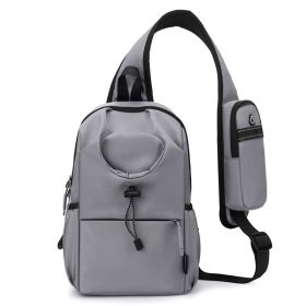 Men's Oxford Cloth Splash-proof Shoulder Crossbody Chest Bag (Option: Light Gray)