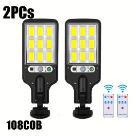 Waterproof Mini Solar Outdoor Light Street Light 108LED With Remote Control (Option: 2Pcs)