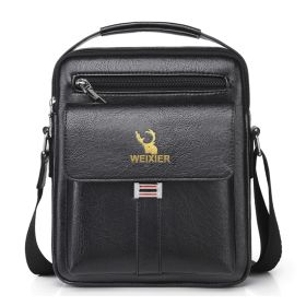 Men's Bag Breathable And Wearable Men's Shoulder Bag (Option: Black Plain)